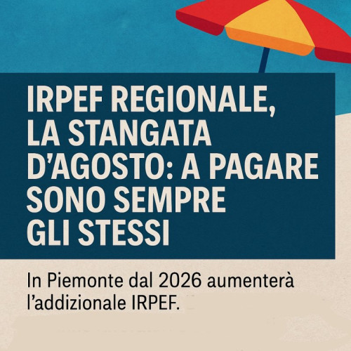 IRPEF regionale, la stangata d’agosto